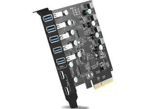7 Ports (2X USB C - 5X USB 3.2) USB PCI Express Card PCIe, 10Gbps High Speed USB3.0 PCI-EX1 X4 X8 X16 Adapter Converter for Desktop PC, for for XP/7/8/10 7 Ports (2X USB C - 5X USB 3.2) USB PCI Express Card PCIe, 10Gbps High Speed USB3.0 PCI-EX1 X4 X8 X16 Adapter Converter for Desktop PC, for for XP/7/8/10