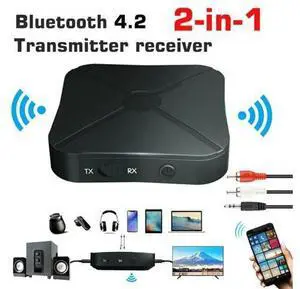 2 in 1 Bluetooth 5.0 Transmitter & Receiver Wireless Audio Adapter with 3.5mm Aux RCA Cable for TV Home Stereo Smartphone PC 2 in 1 Bluetooth 5.0 Transmitter & Receiver Wireless Audio Adapter with 3.5mm Aux RCA Cable for TV Home Stereo Smartphone PC