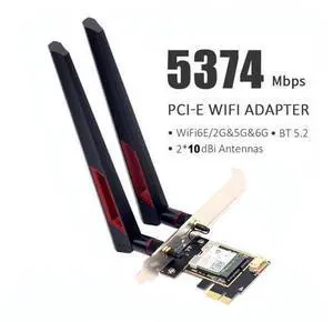 TD-10DB 5374Mbps Wi-Fi 6E Intel AX210 PCI-E WiFi Adapter Bluetooth 5.2 Wireless 802.11ax/ac Wifi 6 Network Card 10 DB Antennas Windows 10 11 Linux For Desktop PC TD-10DB 5374Mbps Wi-Fi 6E Intel AX210 PCI-E WiFi Adapter Bluetooth 5.2 Wireless 802.11ax/ac Wifi 6 Network Card 10 DB Antennas Windows 10 11 Linux For Desktop PC