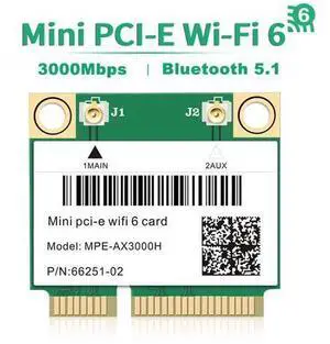 Mini PCIE Wi-Fi 6 Bluetooth 5.0 MPE-AX3000 WifI Card Wireless Dual Band 3000Mbps Half Mini PCI-E Network Wlan WIFI Card, 802.11ax/ac 2.4Ghz/5Ghz Adapter MU-MIMO,OFDMA, Windows 10 64bit For laptop Mini PCIE Wi-Fi 6 Bluetooth 5.0 MPE-AX3000 WifI Card Wireless Dual Band 3000Mbps Half Mini PCI-E Network Wlan WIFI Card, 802.11ax/ac 2.4Ghz/5Ghz Adapter MU-MIMO,OFDMA, Windows 10 64bit For laptop