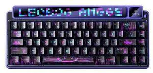 AMG65 Mechanical Gaming Keyboard with Dual Screen, 65% Wireless Small Custom Keyboard RGB, Bluetooth/2.4G/Wired, Rapid Trigger, Hot Swappable for Windows Laptop PC Mac - Purple AMG65 Mechanical Gaming Keyboard with Dual Screen, 65% Wireless Small Custom Keyboard RGB, Bluetooth/2.4G/Wired, Rapid Trigger, Hot Swappable for Windows Laptop PC Mac - Purple