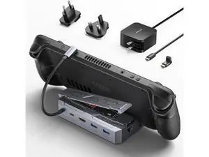 JSAUX M.2 Docking Station 6-in-1 for Steam Deck/ROG Ally with 65W AC Adapter Charger Set, HDMI 2.0 4K@60Hz, Ethernet, Dual USB-A 3.2 & USB-C Ports Compatible with Steam OLED HB0604 (SSD Not Included) JSAUX M.2 Docking Station 6-in-1 for Steam Deck/ROG Ally with 65W AC Adapter Charger Set, HDMI 2.0 4K@60Hz, Ethernet, Dual USB-A 3.2 & USB-C Ports Compatible with Steam OLED HB0604 (SSD Not Included)