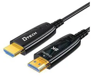 DTECH HDMI 2.1 Fiber Optic Cable - Zero Lag, Zero Loss for 8K@60Hz & 4K@120Hz, Ultra-Slim 4.8mm Design DTECH HDMI 2.1 Fiber Optic Cable - Zero Lag, Zero Loss for 8K@60Hz & 4K@120Hz, Ultra-Slim 4.8mm Design