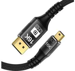 16K Mini DisplayPort to Displayport 2.1 Cable 3.3Ft, MINI DP to DP Cable 16K@60Hz 8K@120Hz Thunderbolt 2(Video Output) Compatible with MacBook, iMac, Mac Mini to DP Monitor 16K Mini DisplayPort to Displayport 2.1 Cable 3.3Ft, MINI DP to DP Cable 16K@60Hz 8K@120Hz Thunderbolt 2(Video Output) Compatible with MacBook, iMac, Mac Mini to DP Monitor