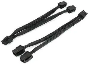OIAGLH Dual 6 Pin Female to 8 Pin Male GPU Power Adapter Cable Braided Sleeved 9 inches (2 Pack) OIAGLH Dual 6 Pin Female to 8 Pin Male GPU Power Adapter Cable Braided Sleeved 9 inches (2 Pack)