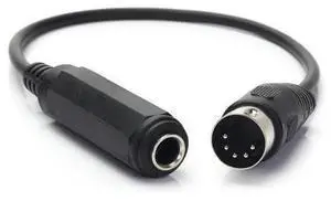 OIAGLH 6.35mm Female 1/4" TRS to DIN 5 Pin MIDI Cable Adapter for Speaker, Amplifier, Mixer to MIDI Keyboard, Synthesizer and Guitar OIAGLH 6.35mm Female 1/4" TRS to DIN 5 Pin MIDI Cable Adapter for Speaker, Amplifier, Mixer to MIDI Keyboard, Synthesizer and Guitar