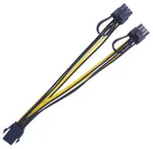 PCI-E 6-pin to Dual 6+2-pin (6-pin/8-pin) Power Splitter Cable Graphics Card PCIE PCI Express 6Pin to Dual 8Pin Power Cable PCI-E 6-pin to Dual 6+2-pin (6-pin/8-pin) Power Splitter Cable Graphics Card PCIE PCI Express 6Pin to Dual 8Pin Power Cable