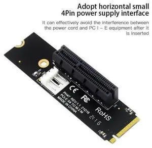 NGFF M.2 To PCI-E 4X Riser Card M2 M Key To PCIe X4 Adapter With LED Indicator SATA Power NGFF M.2 To PCI-E 4X Riser Card M2 M Key To PCIe X4 Adapter With LED Indicator SATA Power