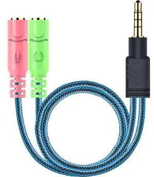 Headphone Mic Splitter 3.5mm Headset Adapter (Microphone + Audio) 2 TRS Female to TRRS Male CTIA Stereo Jack Y Cable Compatible for Dual-Plug Gaming Headset to Xbox PS4 Phone Laptop PC Headphone Mic Splitter 3.5mm Headset Adapter (Microphone + Audio) 2 TRS Female to TRRS Male CTIA Stereo Jack Y Cable Compatible for Dual-Plug Gaming Headset to Xbox PS4 Phone Laptop PC