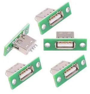 5 Pack USB 2.0 DIY Connector USB 2.0 Female Socket Port Repair Replacement Solder Adapter with Panel Mount Screw Hole 5 Pack USB 2.0 DIY Connector USB 2.0 Female Socket Port Repair Replacement Solder Adapter with Panel Mount Screw Hole