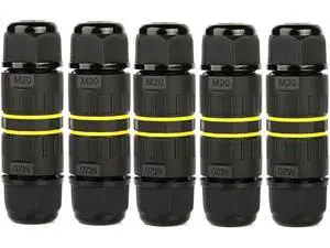 BONAEVER 5 Packs IP68 Waterproof Junction Box Outdoor External Sleeve Coupler M20 Cable Connector Ø5-12mm Wire Range (AC 400V 24A)UL for Outdoor2 Way 4 Pin BONAEVER 5 Packs IP68 Waterproof Junction Box Outdoor External Sleeve Coupler M20 Cable Connector Ø5-12mm Wire Range (AC 400V 24A)UL for Outdoor2 Way 4 Pin
