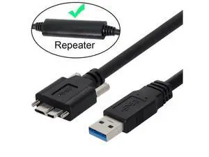 CY 8m USB 3.0 A Type Repeater Cable Male to Micro USB 3.0 B Male with Mount Panel Screws for Camera U3-106-8.0M CY 8m USB 3.0 A Type Repeater Cable Male to Micro USB 3.0 B Male with Mount Panel Screws for Camera U3-106-8.0M