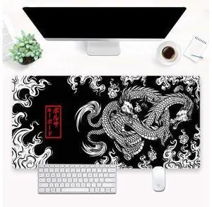 Black and White Mouse Pad Extra Large Gaming Mousepad XL Dragon Desk Mats Japanese Full Desk Keyboard Mat Computer Pad Desk Matt with Stitched Edges Non-Slip Desktop Mat 31.5 x15.7 in Black and White Mouse Pad Extra Large Gaming Mousepad XL Dragon Desk Mats Japanese Full Desk Keyboard Mat Computer Pad Desk Matt with Stitched Edges Non-Slip Desktop Mat 31.5 x15.7 in