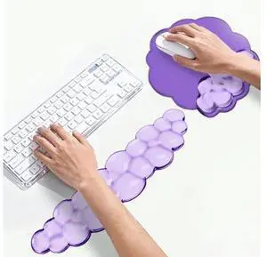 Keyboard Wrist Rest Set Ergonomic Cloud Wrist Rest Keyboard and Mouse Pad, Non-Slip Desk Accessories for Office and HomePurple Keyboard Wrist Rest Set Ergonomic Cloud Wrist Rest Keyboard and Mouse Pad, Non-Slip Desk Accessories for Office and HomePurple