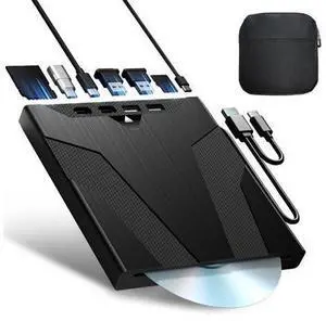 8 in 1 External CD/DVD Drive for Laptop, Slot-Loading CD Reader for Laptop, CDs Drive External USB DVD Drive Externals CD Burner Compatible with PC Windows Linux MacOS (+Carrying Case) 8 in 1 External CD/DVD Drive for Laptop, Slot-Loading CD Reader for Laptop, CDs Drive External USB DVD Drive Externals CD Burner Compatible with PC Windows Linux MacOS (+Carrying Case)
