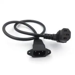IEC320 C14 to C13 Extension cord C14 with screw holes and C13 Angled 60cm lenght H05VV-F 3G (Down Angel) (0.6M) IEC320 C14 to C13 Extension cord C14 with screw holes and C13 Angled 60cm lenght H05VV-F 3G (Down Angel) (0.6M)