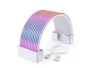 RGB PSU Cables LED Strips,ARGB PC Cable Cover Compatible 24 Pin Motherboard Extension Cable,Power Supply Cables,3Pin SYNC for Computer Setup 8In RGB PSU Cables LED Strips,ARGB PC Cable Cover Compatible 24 Pin Motherboard Extension Cable,Power Supply Cables,3Pin SYNC for Computer Setup 8In