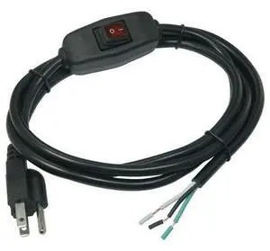 6ft 18 Gauge 3 Prong Heavy Duty Replacement Power Supply Cord Cable with Red Indicator LightInline Switch, NEMA 5-15 Plug US SJT 18AWG (10A) 6ft 18 Gauge 3 Prong Heavy Duty Replacement Power Supply Cord Cable with Red Indicator LightInline Switch, NEMA 5-15 Plug US SJT 18AWG (10A)