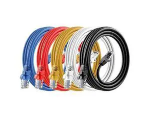 Cat6 Ethernet Cable - 6ft (1.8M) 5-Pack Multi-Color, Cat6 RJ45, LAN, 24AWG UTP, Network, Patch, Internet Cable - (6 feet, 5 Pack) Cat6 Ethernet Cable - 6ft (1.8M) 5-Pack Multi-Color, Cat6 RJ45, LAN, 24AWG UTP, Network, Patch, Internet Cable - (6 feet, 5 Pack)