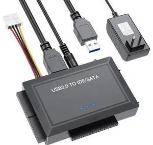 Hard Drive Reader SATA IDE to USB 3.0 Adapter, USB 3.0 to SATA/IDE Hard Drive Ultra Recovery Converter Kit Data Retrieval Device for 2.5" 3.5" HDD SSD Hard Drive Disk 5.25" DVD/CD-ROM Optical Drive Hard Drive Reader SATA IDE to USB 3.0 Adapter, USB 3.0 to SATA/IDE Hard Drive Ultra Recovery Converter Kit Data Retrieval Device for 2.5" 3.5" HDD SSD Hard Drive Disk 5.25" DVD/CD-ROM Optical Drive