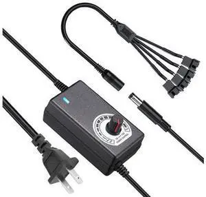 36W 12V PC Fan Power Supply,4 Cooling Fan Speed Controller,100-240vAC to 3-12vDC Adjustable 3A Power Adapter,with Fan Splitter Cable,DC Female to 4 x 3/4 Pin, Multi-Functional 36W 12V PC Fan Power Supply,4 Cooling Fan Speed Controller,100-240vAC to 3-12vDC Adjustable 3A Power Adapter,with Fan Splitter Cable,DC Female to 4 x 3/4 Pin, Multi-Functional