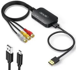 RCA to HDMI Adapter,AV Converter,RCA Female to HDMI Converter Composite Audio Video Converter for PS1, PS2, PS3, STB, Xbox, VHS, VCR,Black-Ray DVD Players(Cable Included) RCA to HDMI Adapter,AV Converter,RCA Female to HDMI Converter Composite Audio Video Converter for PS1, PS2, PS3, STB, Xbox, VHS, VCR,Black-Ray DVD Players(Cable Included)