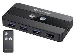 USB 3.0 KVM Switch HDMI 4K@60Hz for 2 Computers with 3X 5Gbps USB Ports, HDMI KVM Switch 2 Port - RF Remote Control Included USB 3.0 KVM Switch HDMI 4K@60Hz for 2 Computers with 3X 5Gbps USB Ports, HDMI KVM Switch 2 Port - RF Remote Control Included