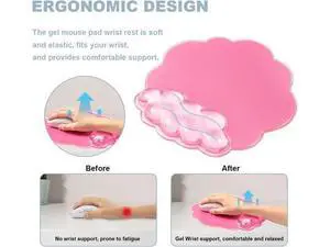 Pink Cloud Gel Wrist Rest for Keyboard and Mouse Ergonomic Mouse Pad with Wrist Support Non-Slip Base for Typing Pain Relief/Computer/Laptop/Gaming/Home/Office (Cloud Shape Pink) Pink Cloud Gel Wrist Rest for Keyboard and Mouse Ergonomic Mouse Pad with Wrist Support Non-Slip Base for Typing Pain Relief/Computer/Laptop/Gaming/Home/Office (Cloud Shape Pink)