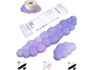 Cloud Wrist Rest Set for Keyboard and Mouse Includes Cute Coaster with Computers and LaptopsPurple Star Set Cloud Wrist Rest Set for Keyboard and Mouse Includes Cute Coaster with Computers and LaptopsPurple Star Set