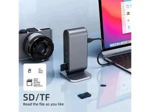 USB C Docking Station, 12 in 1 Docking Station Dual Monitor with 4K HDMI, 100W PD, Ethernet, SD/TF Card Reader, 4*USB 3.0 Port,USB-C Data port Mic/Audio Multi-Port USB C HUB for Notebook Laptop USB C Docking Station, 12 in 1 Docking Station Dual Monitor with 4K HDMI, 100W PD, Ethernet, SD/TF Card Reader, 4*USB 3.0 Port,USB-C Data port Mic/Audio Multi-Port USB C HUB for Notebook Laptop