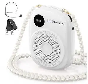 Portable Voice Amplifier Wired Microphone and Speaker,PA System Voice Amplifier with Mic Headset for Teachers,Speech,Tour Guides,Coaches,Yoga, Fitness Instructors Bluetooth 5.0 TF Card (White) Portable Voice Amplifier Wired Microphone and Speaker,PA System Voice Amplifier with Mic Headset for Teachers,Speech,Tour Guides,Coaches,Yoga, Fitness Instructors Bluetooth 5.0 TF Card (White)