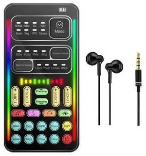 Portable Voice Changer, 2rd Generation i9 Live Sound Card, Cool Lights Sound Board - Voice Disguiser/Modulator for PS4/PS5/Xbox One/PC/Phone/Laptops with Adjustable Voice Functions Portable Voice Changer, 2rd Generation i9 Live Sound Card, Cool Lights Sound Board - Voice Disguiser/Modulator for PS4/PS5/Xbox One/PC/Phone/Laptops with Adjustable Voice Functions