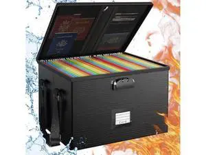 Fireproof Document Box File Organizer - Portable Locking Filing Storage Box with Handle Waterproof for Hanging Letter/Legal Folder Important Document Fireproof Document Box File Organizer - Portable Locking Filing Storage Box with Handle Waterproof for Hanging Letter/Legal Folder Important Document