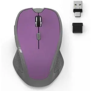 Bluetooth Wireless Computer Mouse 2.4G Rechargeable Small Ergonomic Optical Mouse Jiggler for Office/Home with Forward/Back Buttons & USB-C/USB-A for Laptop Desktop PC Mac MacBook - Purple Bluetooth Wireless Computer Mouse 2.4G Rechargeable Small Ergonomic Optical Mouse Jiggler for Office/Home with Forward/Back Buttons & USB-C/USB-A for Laptop Desktop PC Mac MacBook - Purple