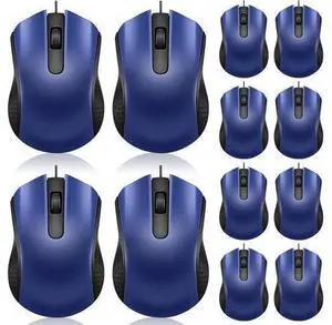 12 Pcs Wired Computer Mouse Bulk Cord USB Computer Mice Ergonomic Wired Mouse for Pcs Computers Laptops Gaming Office Home Supplies(Blue) 12 Pcs Wired Computer Mouse Bulk Cord USB Computer Mice Ergonomic Wired Mouse for Pcs Computers Laptops Gaming Office Home Supplies(Blue)