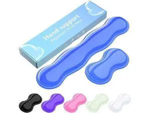 Gel Keyboard and Mouse Wrist Rest Set Comfort Ergonomic Wrist Support for Wrist Pain Relief Computer Keyboard Wrist Rest (Blue) Gel Keyboard and Mouse Wrist Rest Set Comfort Ergonomic Wrist Support for Wrist Pain Relief Computer Keyboard Wrist Rest (Blue)