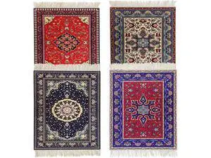Rug Mouse Pads 4 Pack Woven Rug Persian Style Carpet Mouse Pad for Table Décor Rug Mouse Pads 4 Pack Woven Rug Persian Style Carpet Mouse Pad for Table Décor