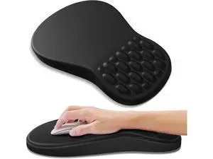 Ergonomic Mouse Pad with Wrist Rest Support Mousepad with Comfortable Memory Foam Wrist Rest and Non-Slip PU Base for Pain Relief Computer Laptop Office Home (Black) Ergonomic Mouse Pad with Wrist Rest Support Mousepad with Comfortable Memory Foam Wrist Rest and Non-Slip PU Base for Pain Relief Computer Laptop Office Home (Black)