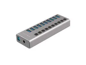 USB 3.0 Hub with Power Adapter and Charging Port & Individual Power Switches for Windows Vista 7 8 10 MacOS-8/9/X Unix Linux 10 Port Gray USB 3.0 Hub with Power Adapter and Charging Port & Individual Power Switches for Windows Vista 7 8 10 MacOS-8/9/X Unix Linux 10 Port Gray
