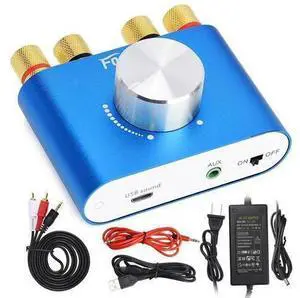 F900S 160W Mini Bluetooth 5.0 Power Amplifier, 2 Channel 80Wx2 Stereo Hi-Fi Digital Amp, Portable Wireless Audio Receiver Sound Speaker Amplifer, AUX/USB/Bluetooth Input & 12V Power Supply F900S 160W Mini Bluetooth 5.0 Power Amplifier, 2 Channel 80Wx2 Stereo Hi-Fi Digital Amp, Portable Wireless Audio Receiver Sound Speaker Amplifer, AUX/USB/Bluetooth Input & 12V Power Supply