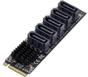 Aomoproing M.2 NGFF NVME M-Key PCI Express to SATA 3.0 6Gbps 5 Ports Adapter Converter Hard Drive Extension Card JMB585 2280 Aomoproing M.2 NGFF NVME M-Key PCI Express to SATA 3.0 6Gbps 5 Ports Adapter Converter Hard Drive Extension Card JMB585 2280