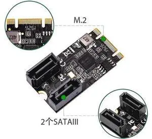 Aomoproing 2 Port SATA III 6gb/s M.2 21x41mm M Key and B Key Controller Adapter Card SATA 6G Internal Aomoproing 2 Port SATA III 6gb/s M.2 21x41mm M Key and B Key Controller Adapter Card SATA 6G Internal