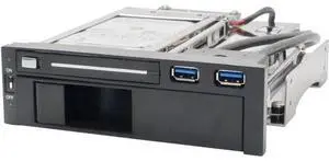Aomoproing 5.25" Bay Tray Less Mobile Rack for 3.5" and 2.5" Sata III HDD with Extra 2 Port USB 3.0, Black/White Aomoproing 5.25" Bay Tray Less Mobile Rack for 3.5" and 2.5" Sata III HDD with Extra 2 Port USB 3.0, Black/White