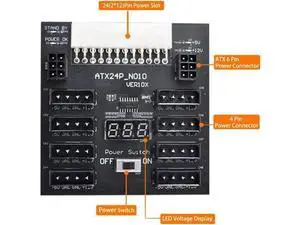 For CHIA ETH BTC Mining Miner ATX PSU Server Power Board Power Supply Board 24Pin to IDE 8x 4Pin +2x 6Pin For CHIA ETH BTC Mining Miner ATX PSU Server Power Board Power Supply Board 24Pin to IDE 8x 4Pin +2x 6Pin