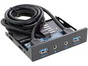 Aomoproing 3.5 Inch Front Panel USB Hub - 2 Port USB 3.0 with HD Audio Output & Microphone, USB 20-Pin to 2 Port USB 3.0 Splitter, Stereo Audio Mic Function for Computer/PC Expansion Aomoproing 3.5 Inch Front Panel USB Hub - 2 Port USB 3.0 with HD Audio Output & Microphone, USB 20-Pin to 2 Port USB 3.0 Splitter, Stereo Audio Mic Function for Computer/PC Expansion
