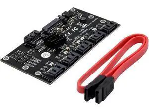 Aomoproing SATA Expansion Card 1 to 5 Port SATA3.0 Controller Card Motherboard 6Gbps Multiplier SATA Port Riser Card Adapter for HDD Aomoproing SATA Expansion Card 1 to 5 Port SATA3.0 Controller Card Motherboard 6Gbps Multiplier SATA Port Riser Card Adapter for HDD