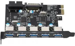 Aomoproing FOR PCIE To 7 ports USB3.0 hub PCI-E Expansion PCI Express Card Adapter SATA supply 4pin internal 19pin VLA chispet Aomoproing FOR PCIE To 7 ports USB3.0 hub PCI-E Expansion PCI Express Card Adapter SATA supply 4pin internal 19pin VLA chispet