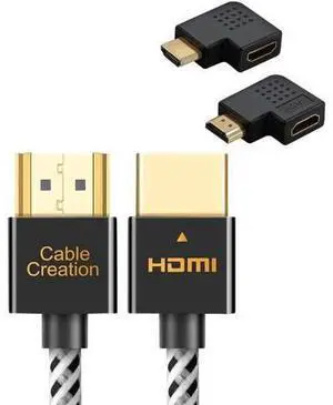Aomoproing CableCreation 10ft HDMI Cable Bundle with Right Angle HDMI Male to Female Adapter Aomoproing CableCreation 10ft HDMI Cable Bundle with Right Angle HDMI Male to Female Adapter