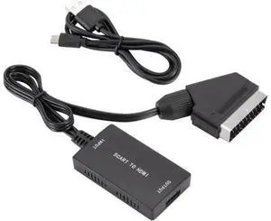 Aomoproing SCART to HDMI Converter with Cable, Wrugste Scart in HDMI Out HD 720P/1080P Switch Video Audio Converter Adapter for HDTV DVD Aomoproing SCART to HDMI Converter with Cable, Wrugste Scart in HDMI Out HD 720P/1080P Switch Video Audio Converter Adapter for HDTV DVD