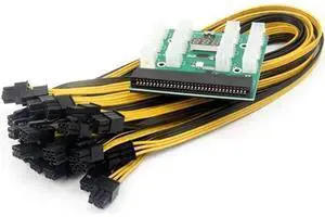 FOR Power Module Breakout Board Kits With 12Pcs 6Pin To 6Pin Power Cable For 1200W 750W PSU GPU Mining ETH FOR Power Module Breakout Board Kits With 12Pcs 6Pin To 6Pin Power Cable For 1200W 750W PSU GPU Mining ETH